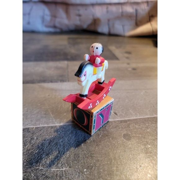 Wooden toys block rocking chair kid playing xmas decor figure - Picture 1 of 6